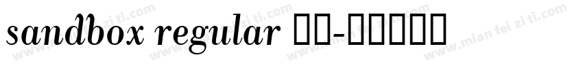 sandbox regular 字体字体转换